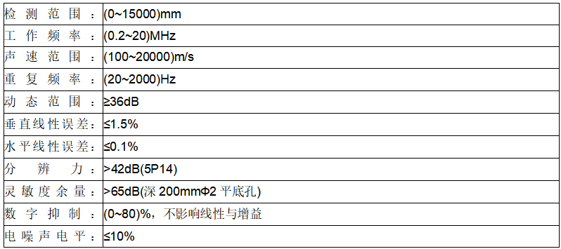 探伤仪技术参数